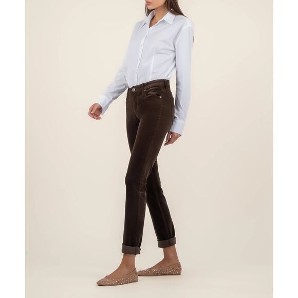 NWT- KUT From The Kloth Catherine in Brownie Corduroy Boyfriend Sz:2 Ret$220 - Picture 3 of 6